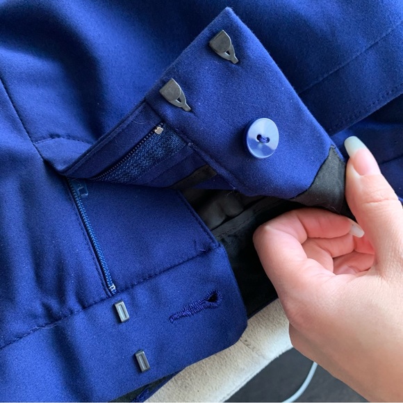 EXPRESS Columnist Mid Rise Dress Pants in Blue - Picture 6 of 8